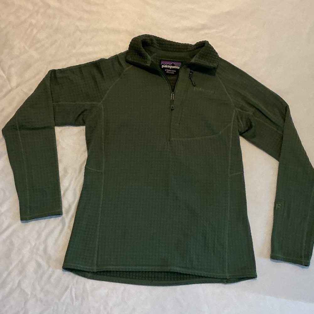 Patagonia Women's Terrain Green R1 Quarter Zip Pullover Sweatshirt Size Small